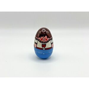 Hasbro Weeble Wobble Sports Boy Figure Blue Brown Hair Vintage Toy 1973 2" Tall